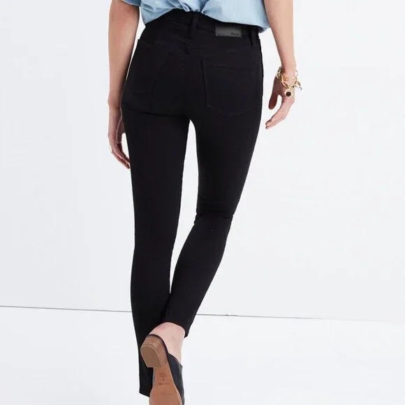 Madewell 10" High-Rise Skinny Jeans in Carbondale (Black) Wash (27) - Picture 1 of 6